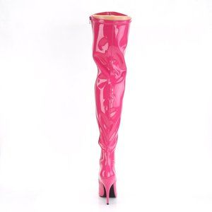 Pink Stretch Thigh High Boots - Lariya